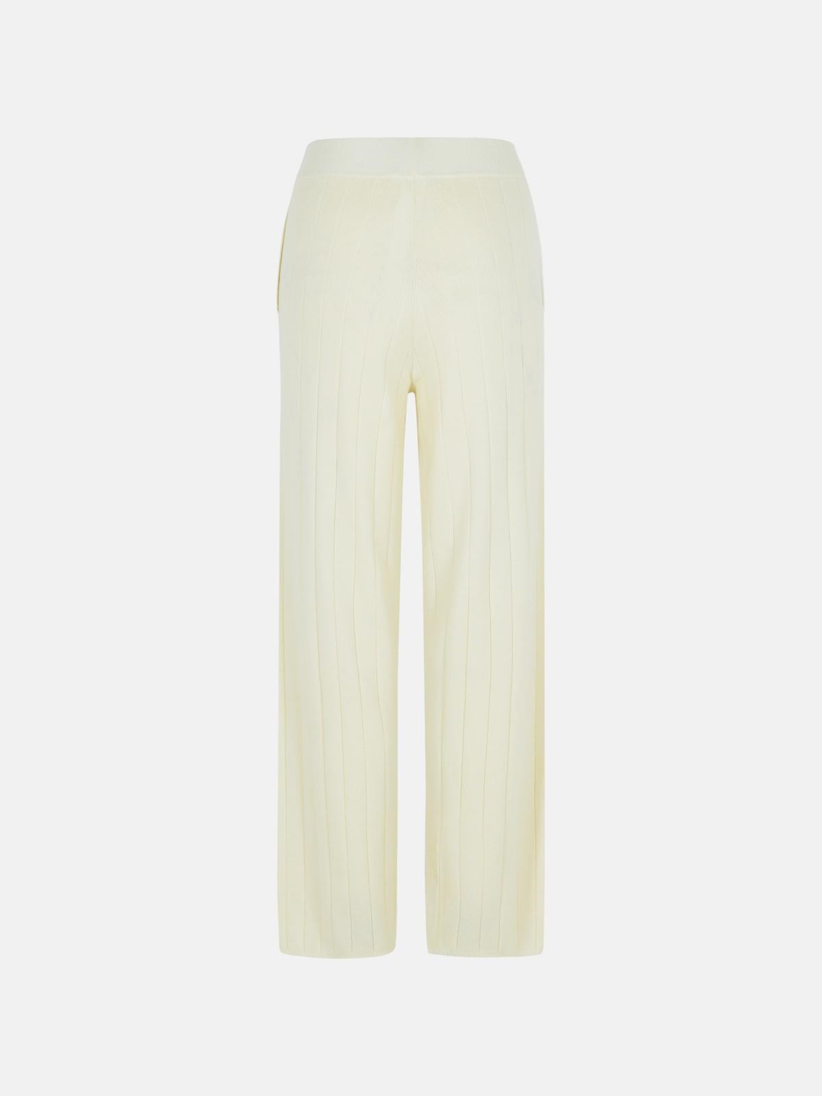 'JARDIN' WHITE CACHEMIRE JOGGER PANTS - 3