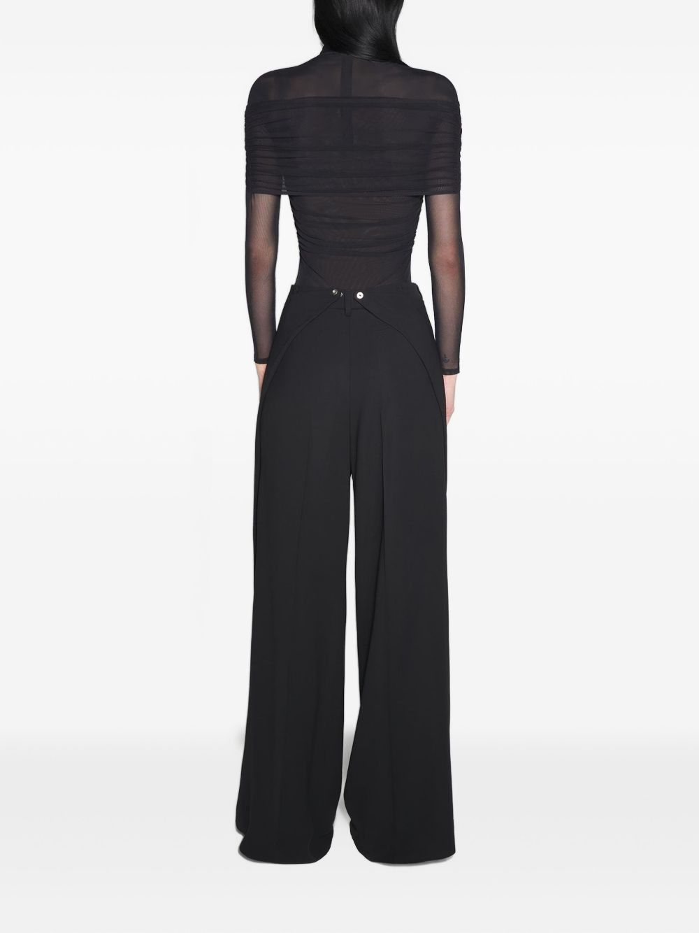 split-front wide-leg trousers - 2