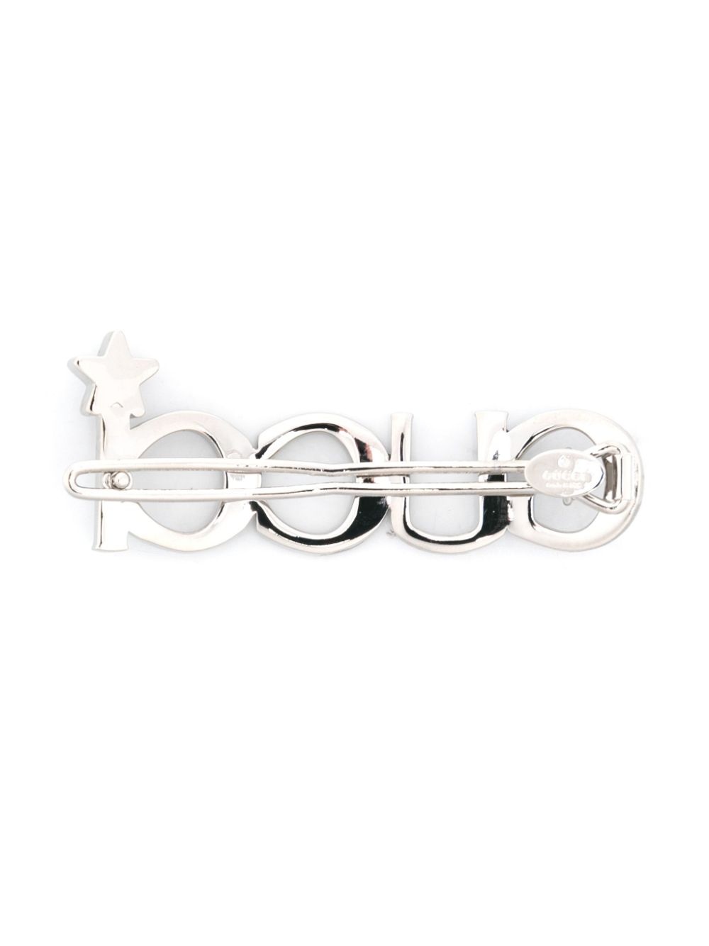crystal-logo hair clip - 2