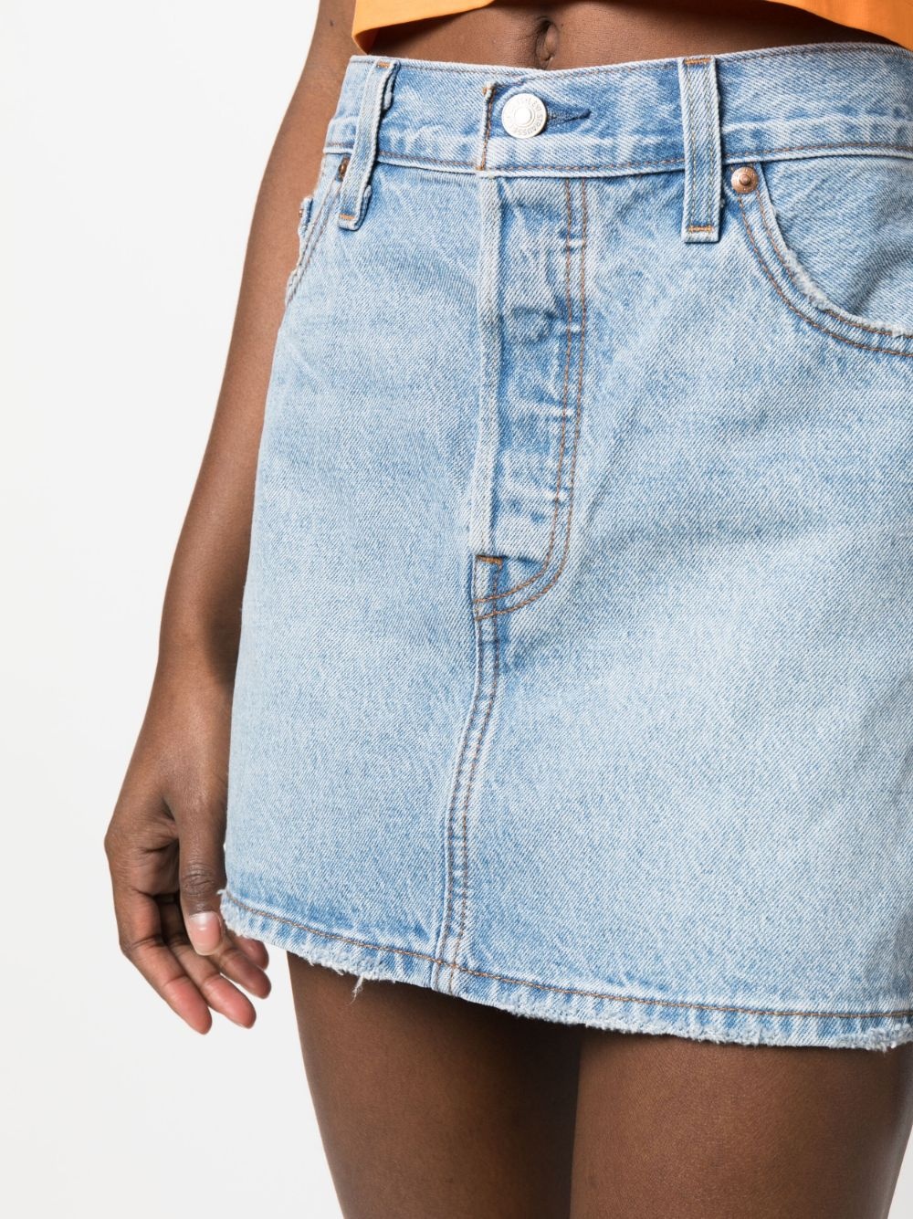 mid-rise denim skirt - 5