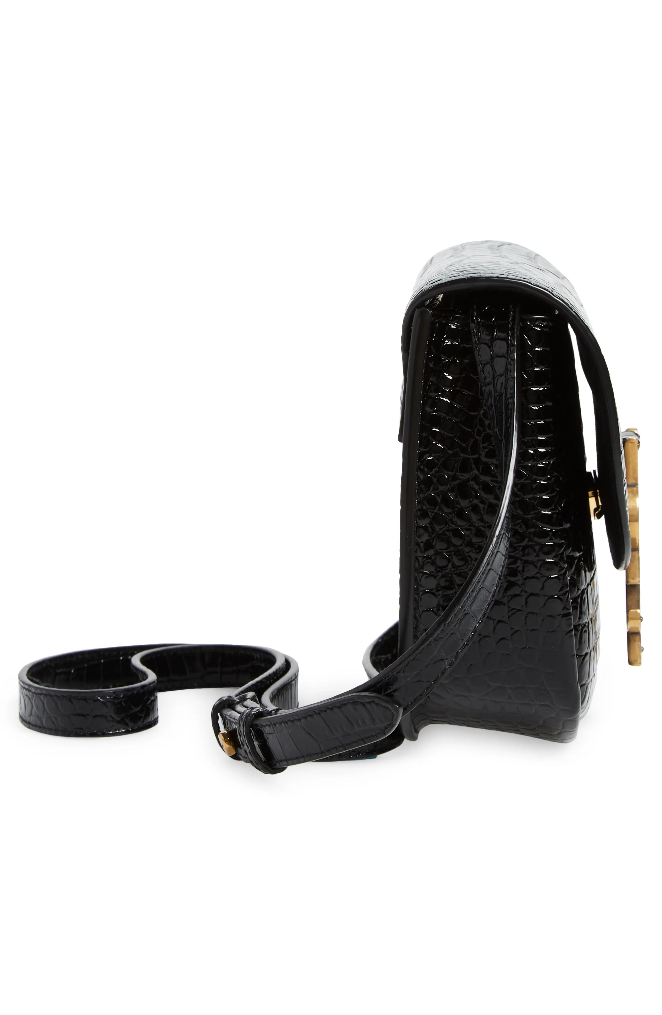 Kaia Croc Embossed Leather Crossbody Bag - 5