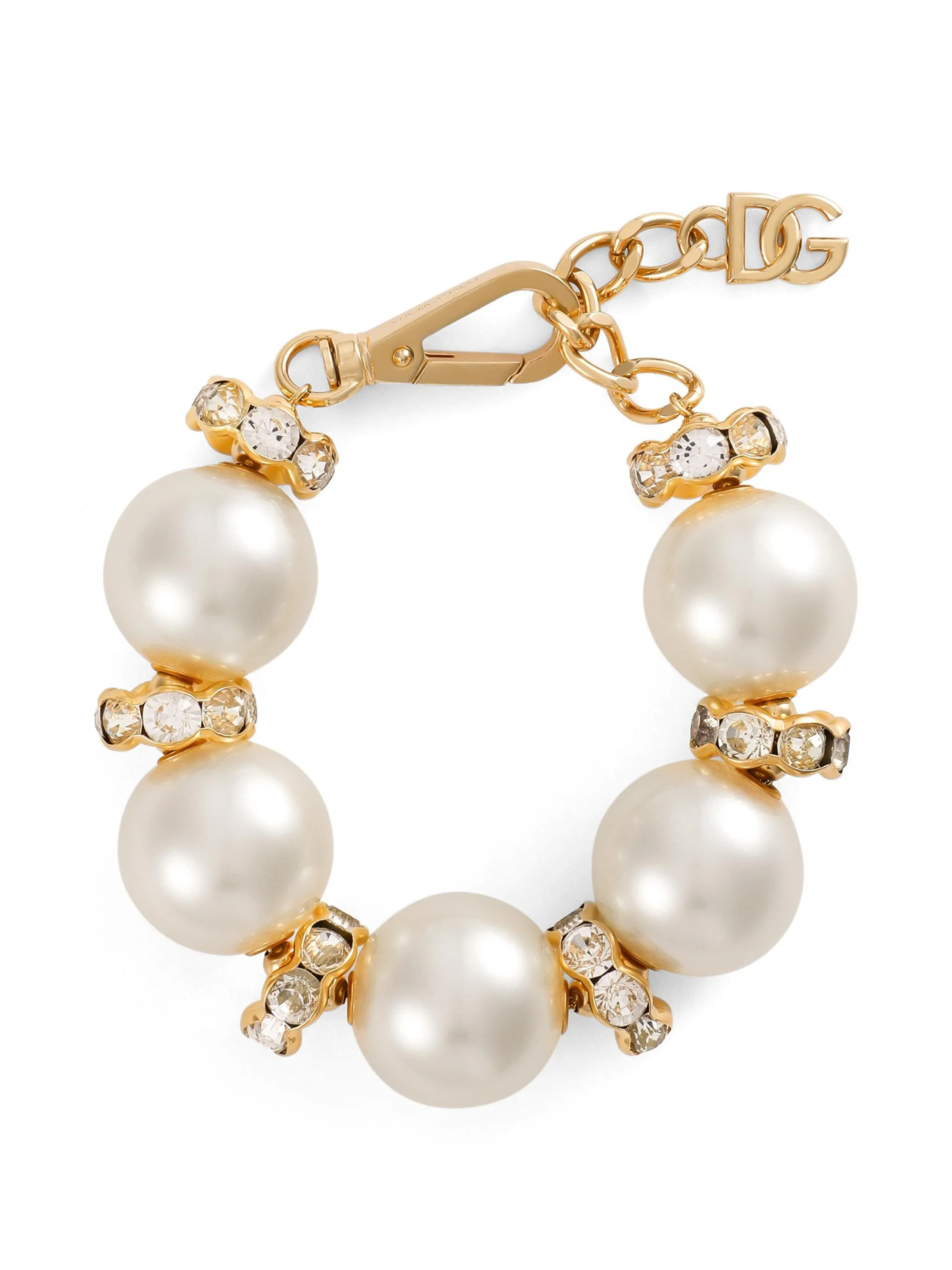 Women's Goldtone, Imitation Pearl & Glass Crystal Bracelet - White - 1