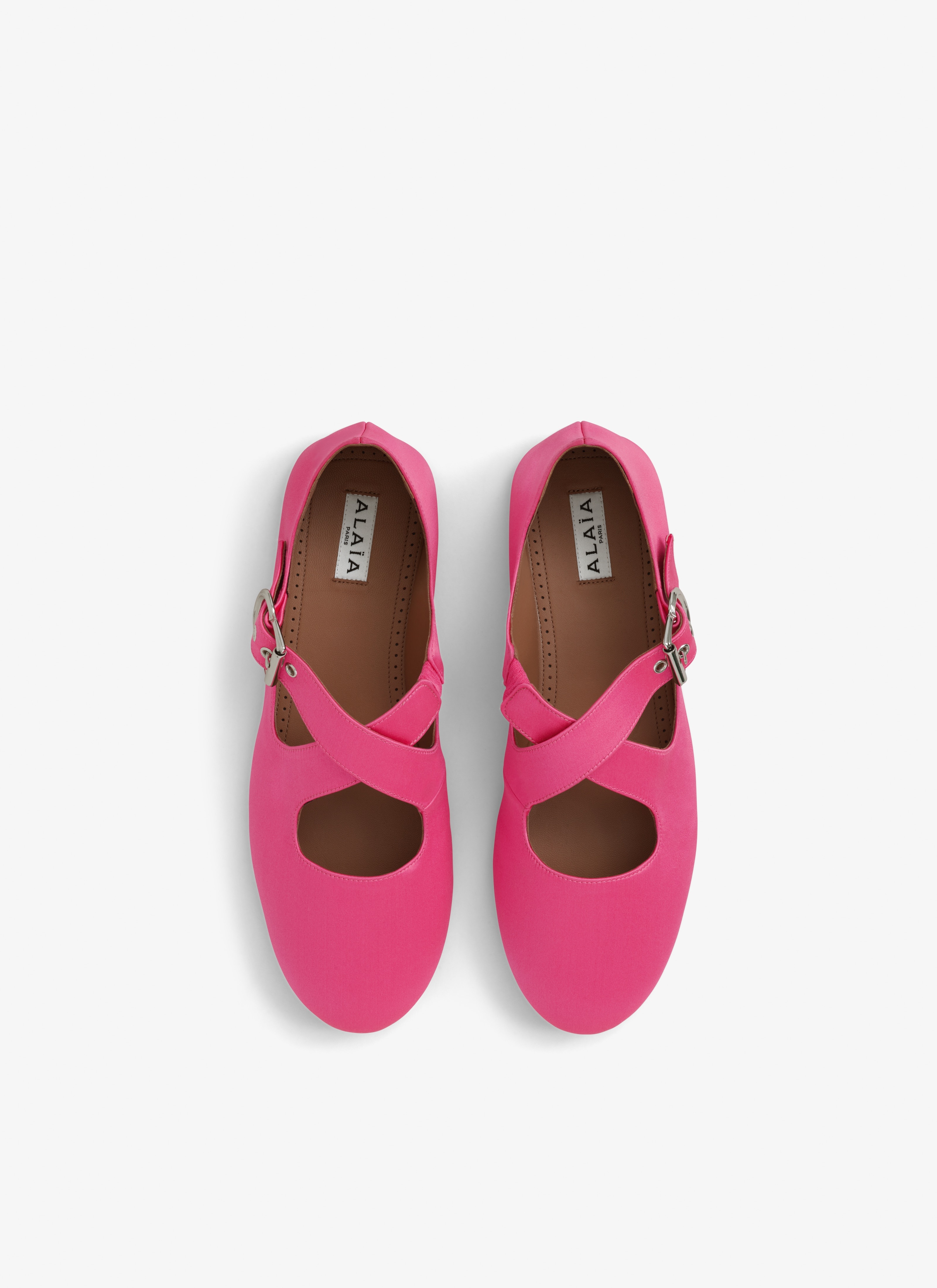 CRISS CROSS BALLET FLATS IN SATIN - 3