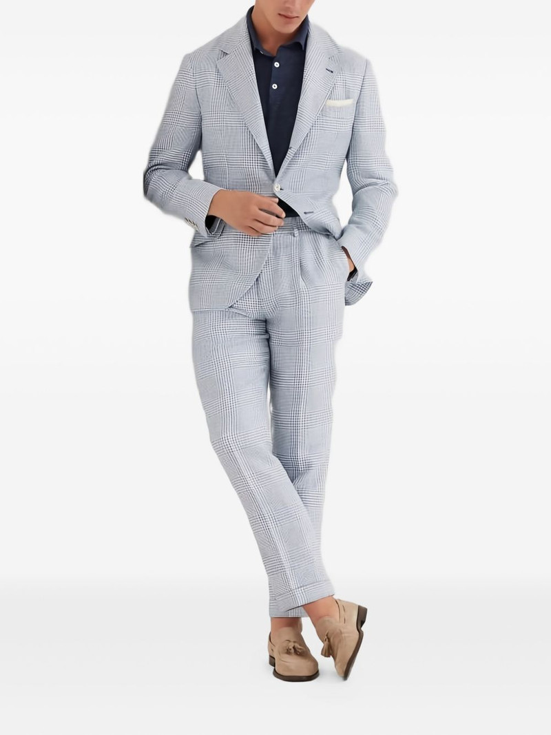 Brunello Cucinelli checked linen suit outlook