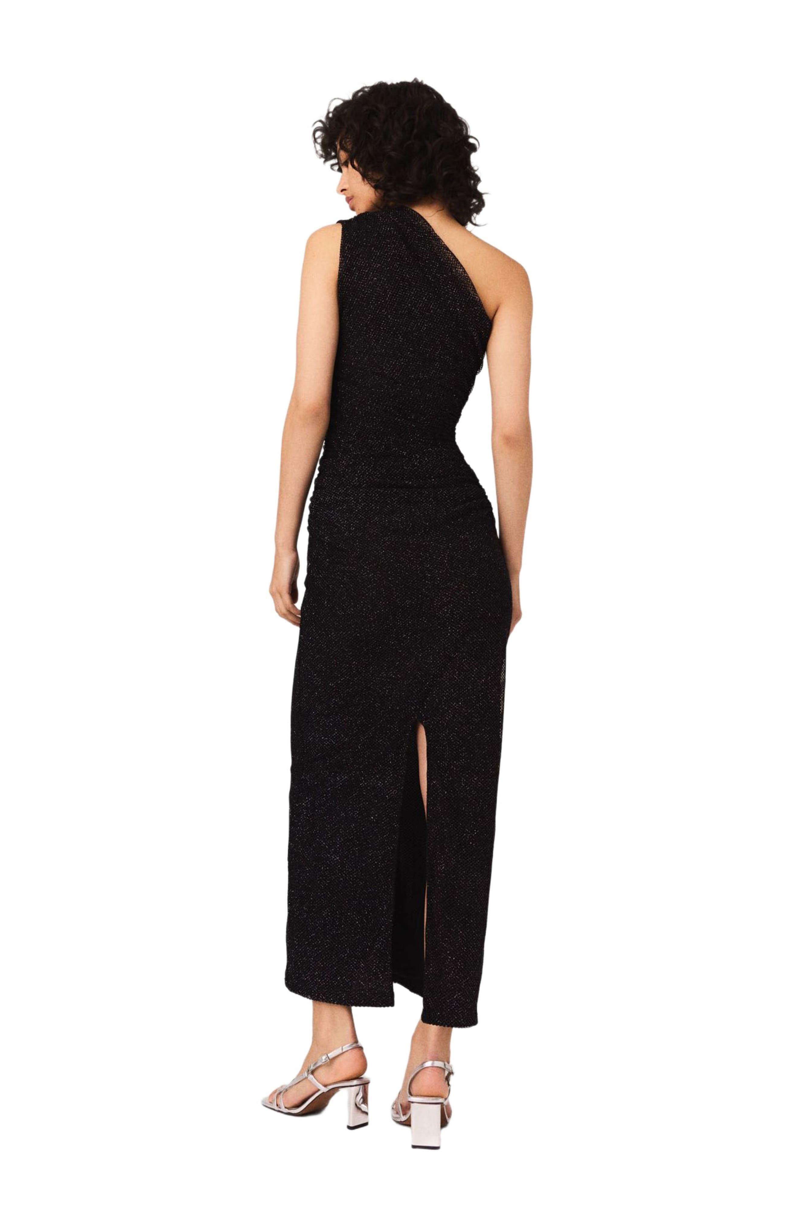 maje Asymmetric rhinestone knit dress in Black at Nordstrom - 3