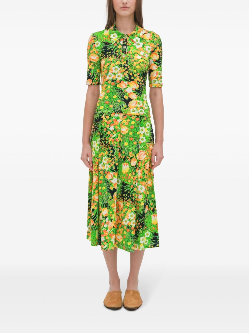 pleated midi skirt - 3