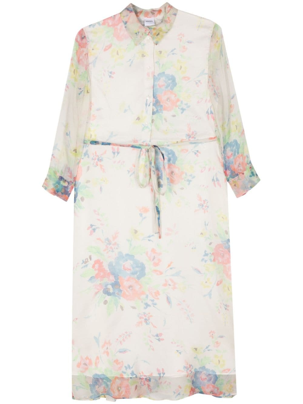 silk floral midi dress - 1