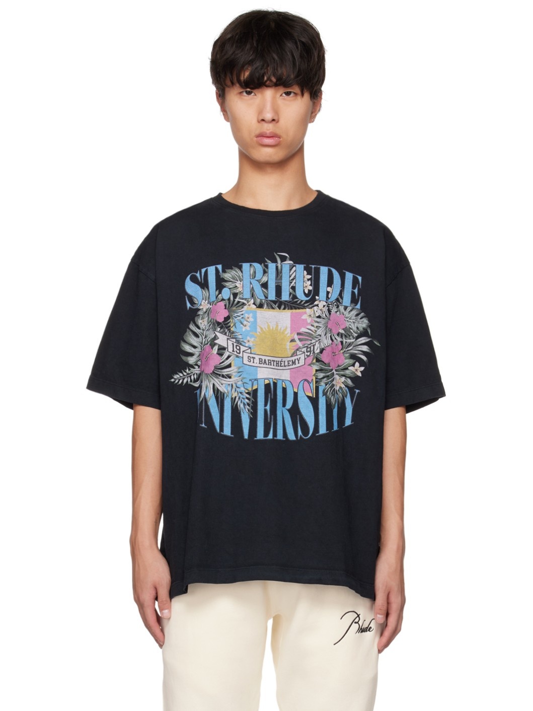 Black Printed T-Shirt - 1