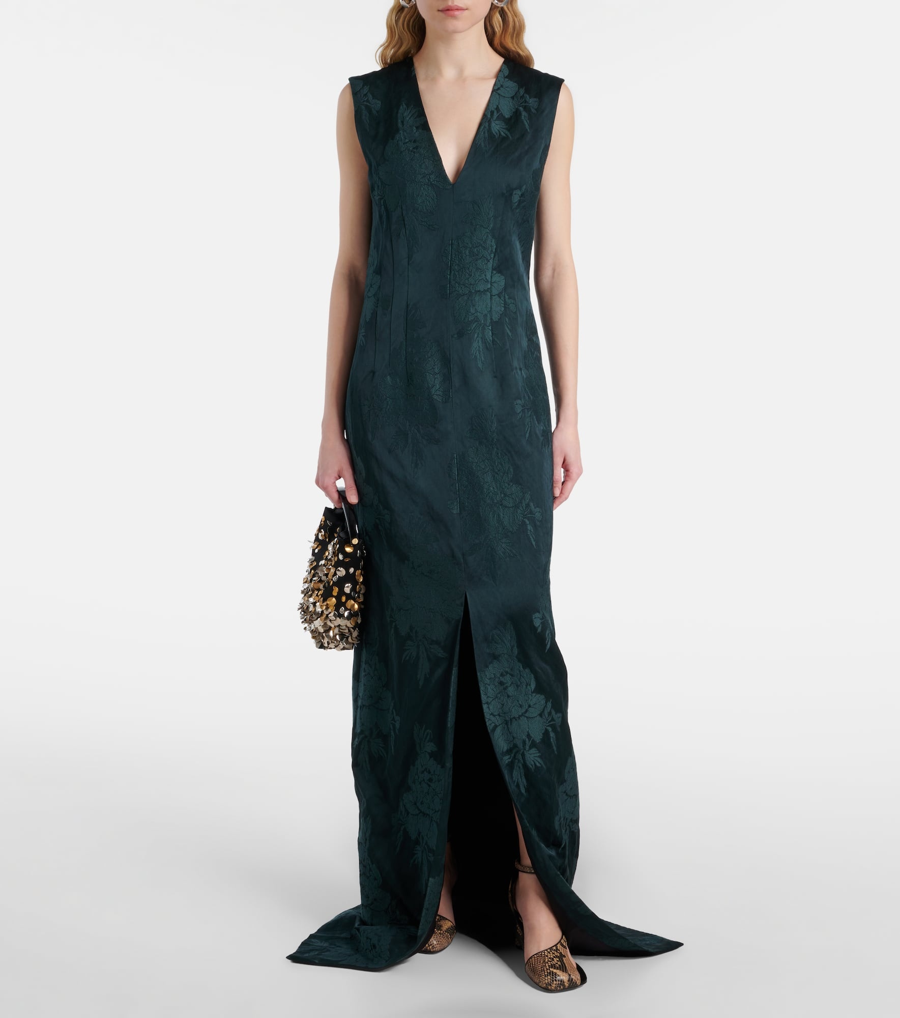 Floral jacquard gown - 2