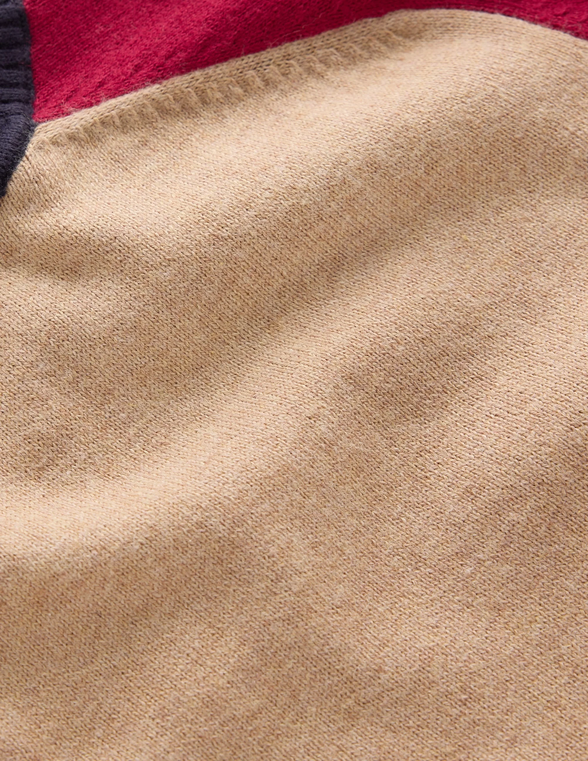 Meg Raglan Sleeve Sweater-Camel melange, red - 1