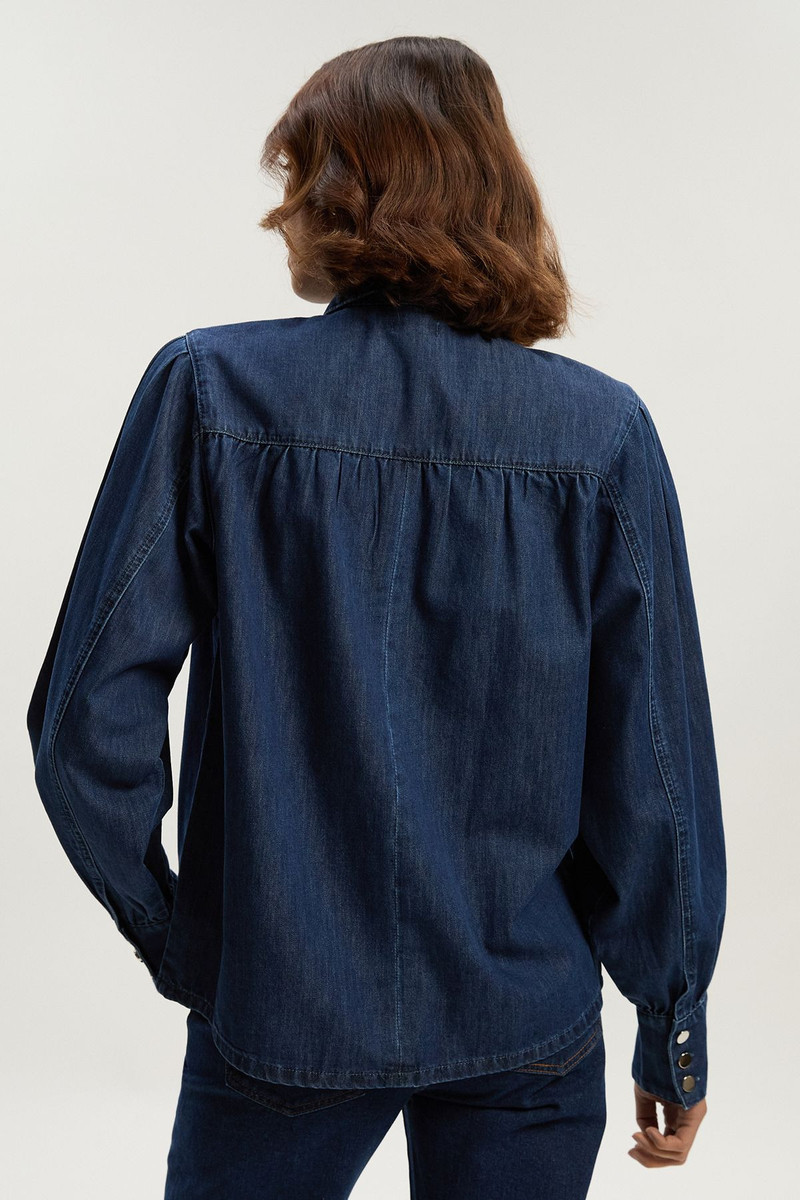 Denim Pussybow Blouse 5