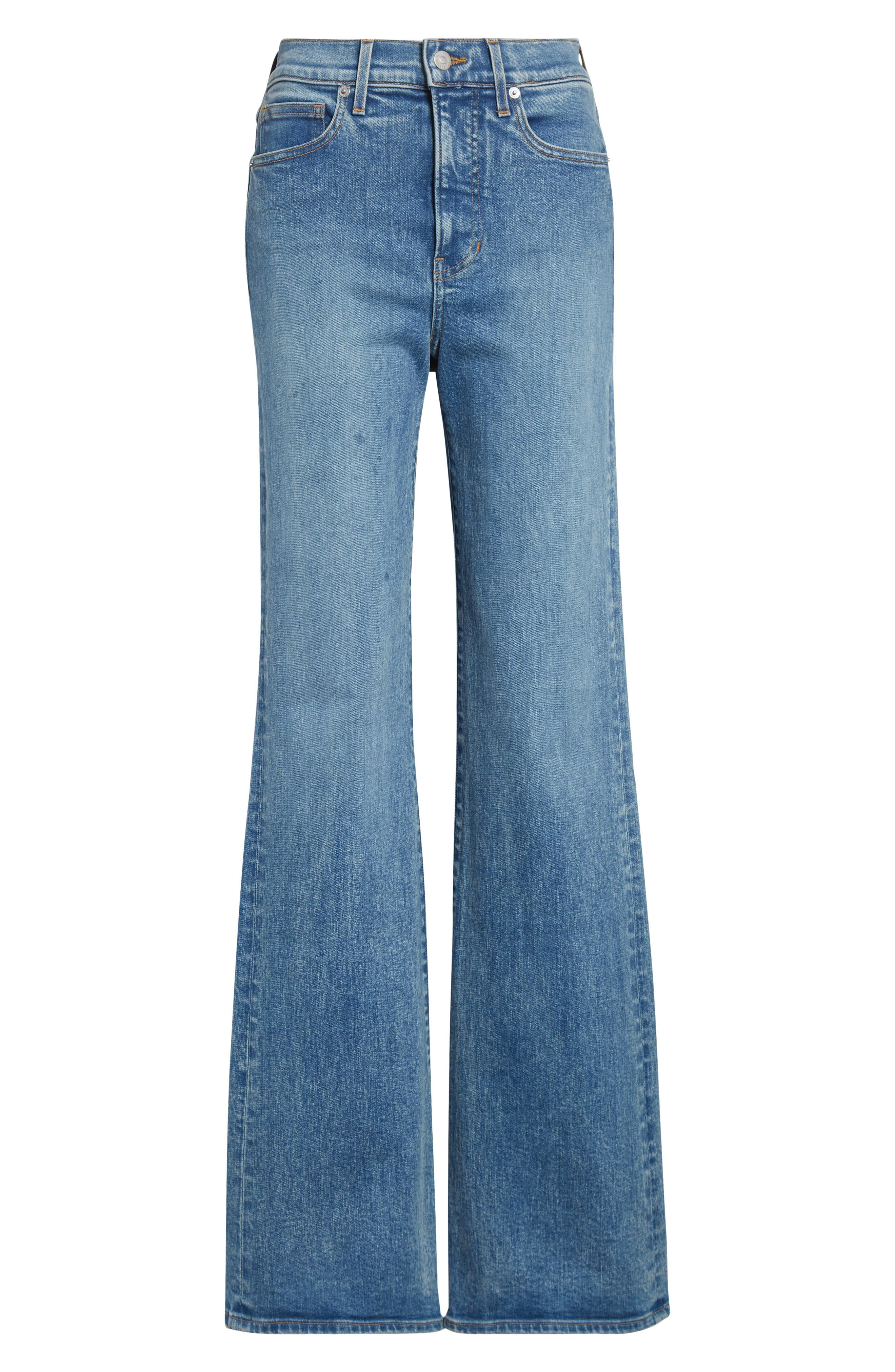 Veronica Beard Crosbie High Waist Wide Leg Jeans in Ripple Haze at Nordstrom - 5