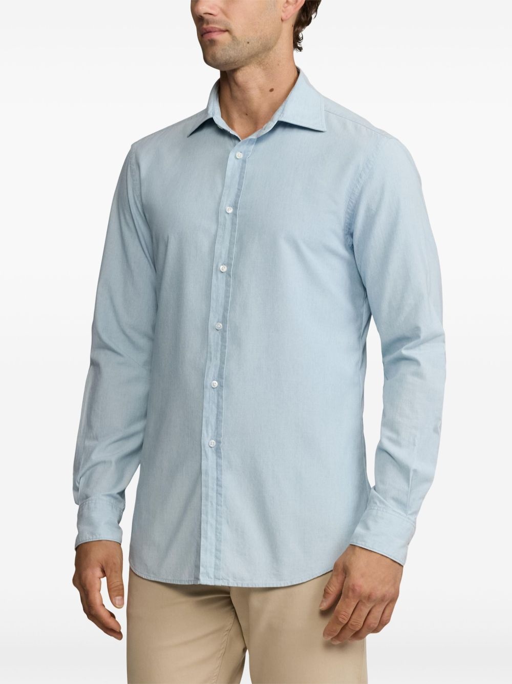 logo-embroidered shirt - 3