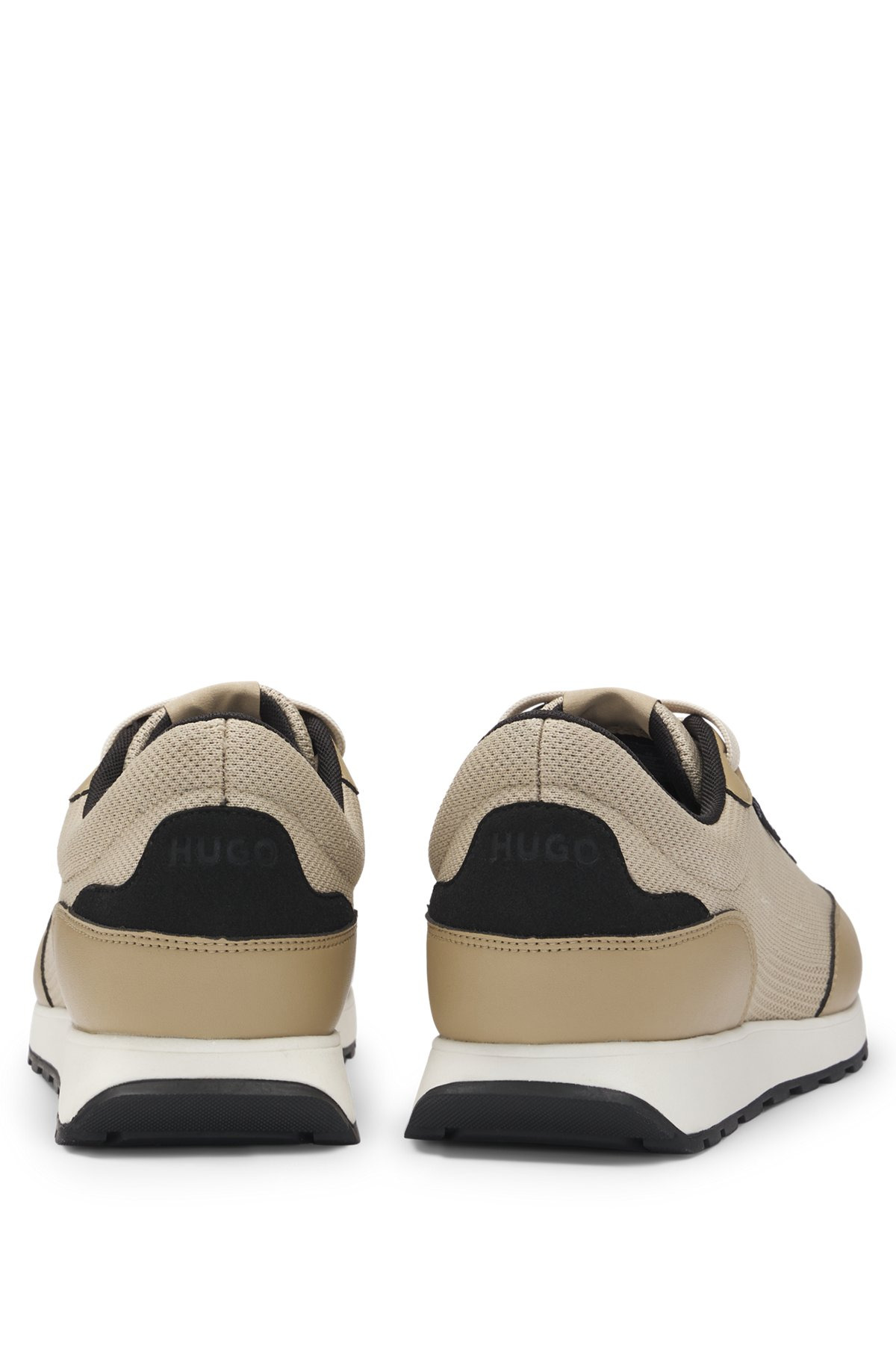 KNIT-EFFECT TRAINERS WITH FAUX-LEATHER TRIMS - 5