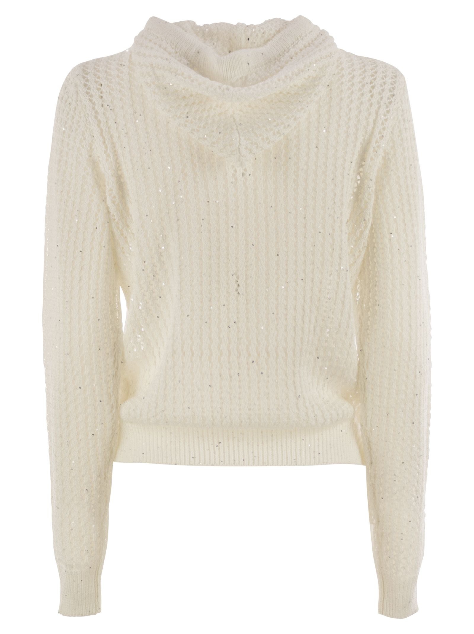Peserico - Peserico Women Pure Cotton Cordonet Jumper With Sequins - 2