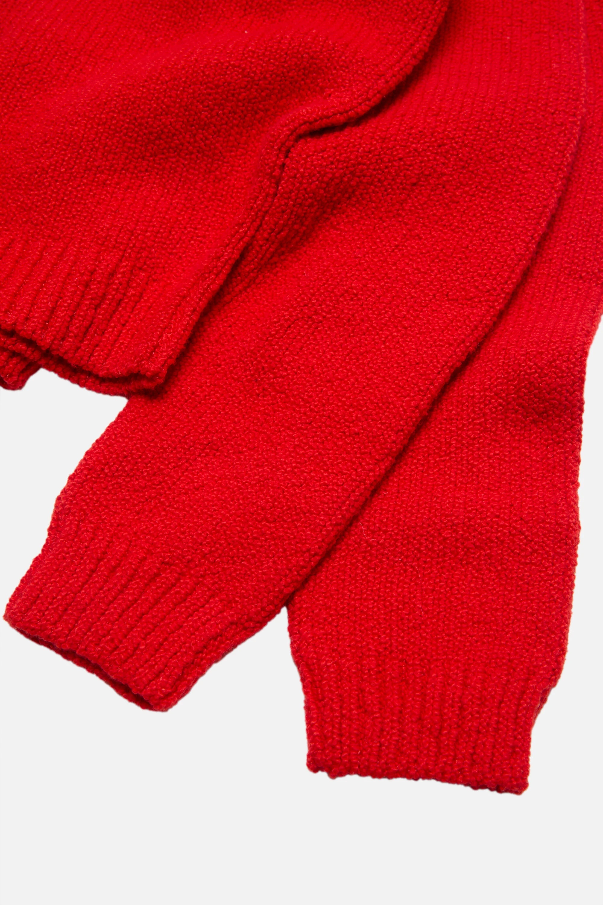 Cropped crewneck sweater - Bright Red - 5