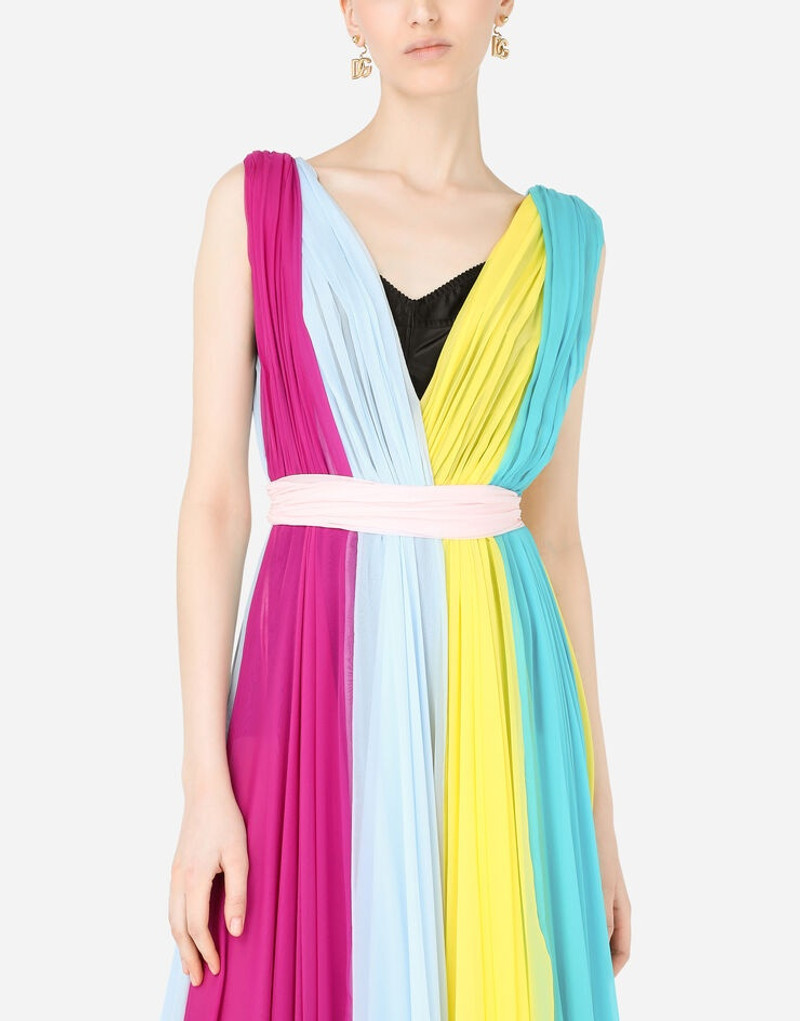 Long multi-colored chiffon dress 4
