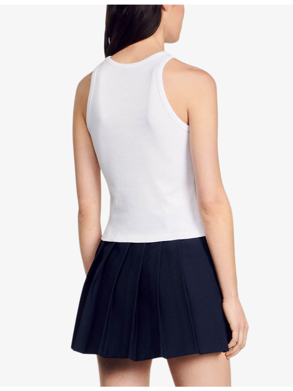 Round-neck sleeveless cotton T-shirt - 4