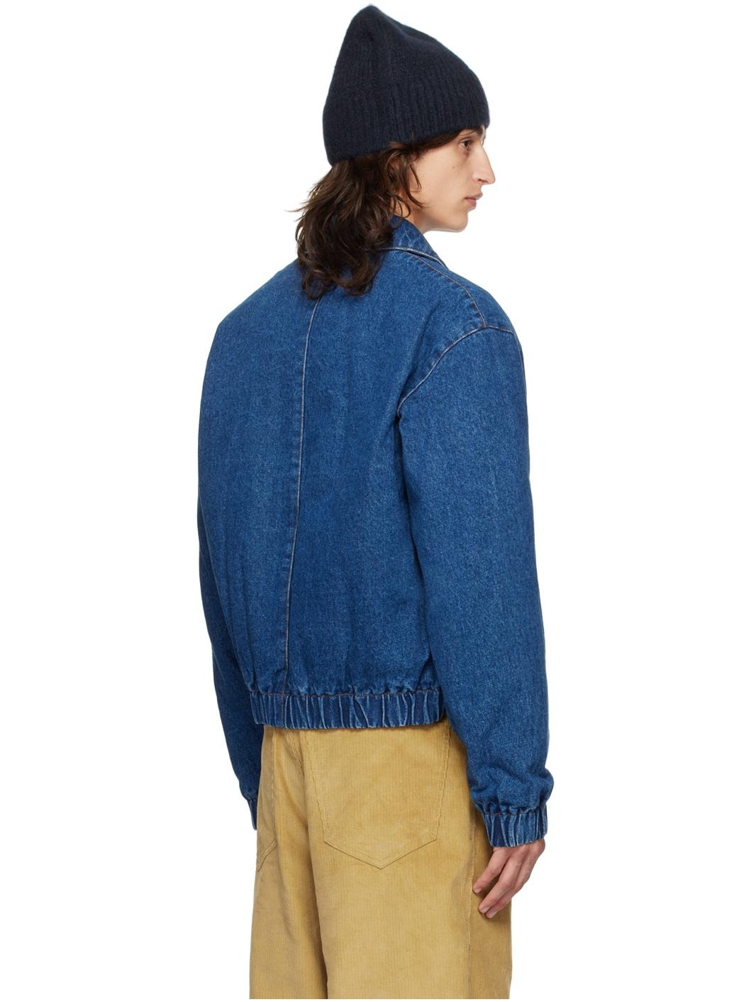 Blue Ami De Cœur Zipped Denim Jacket - 3