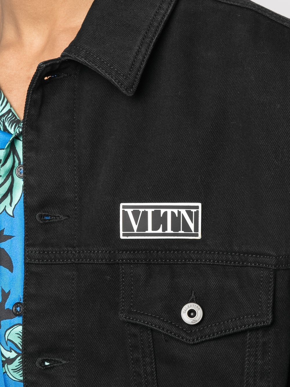 VLTN appliqué denim jacket - 5