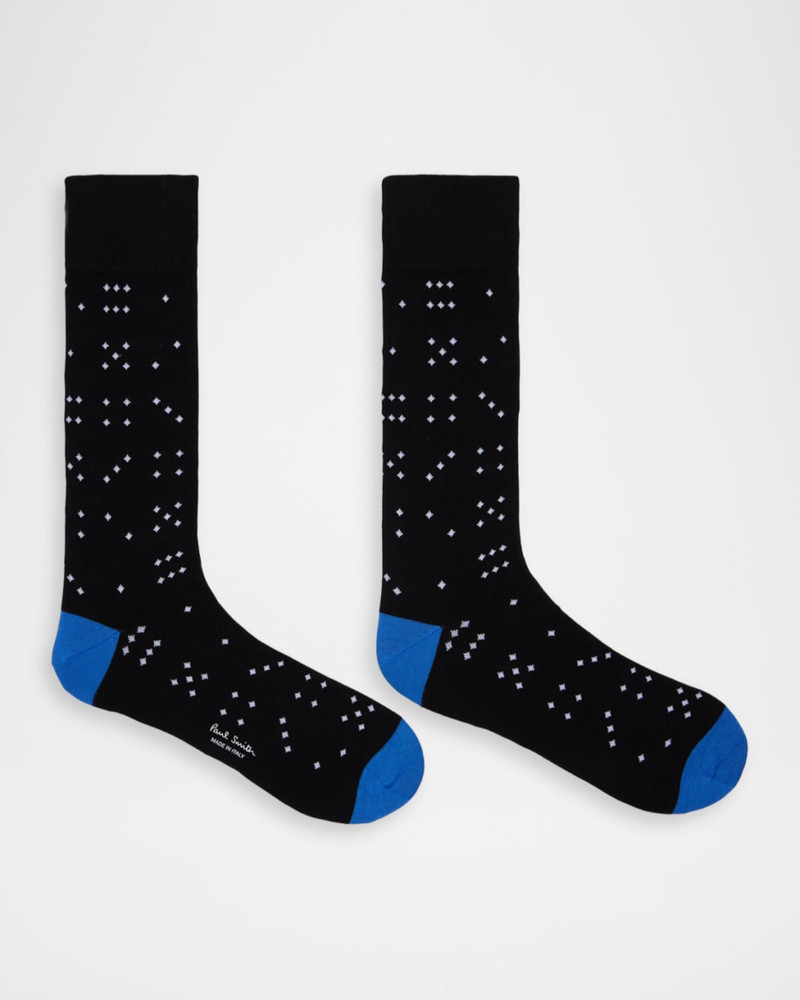 Paul Smith Men & apos;s Polka Dot Dice Cotton Crew Socks outlook