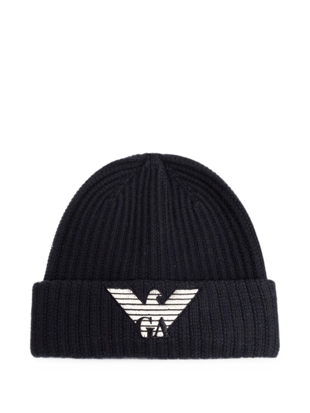 logo-embroidered ribbed beanie hat - 1