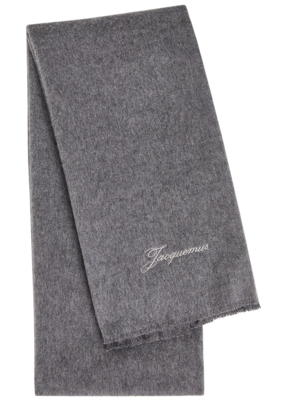 Jacquemus L Echarpe Tailleur Logo-embroidered Wool-blend Scarf - 1