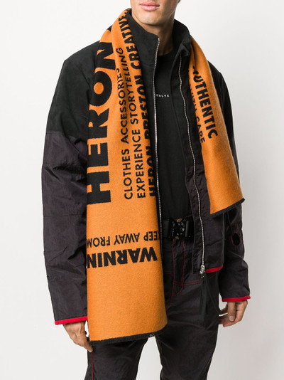 Heron Preston logo-print knitted scarf outlook