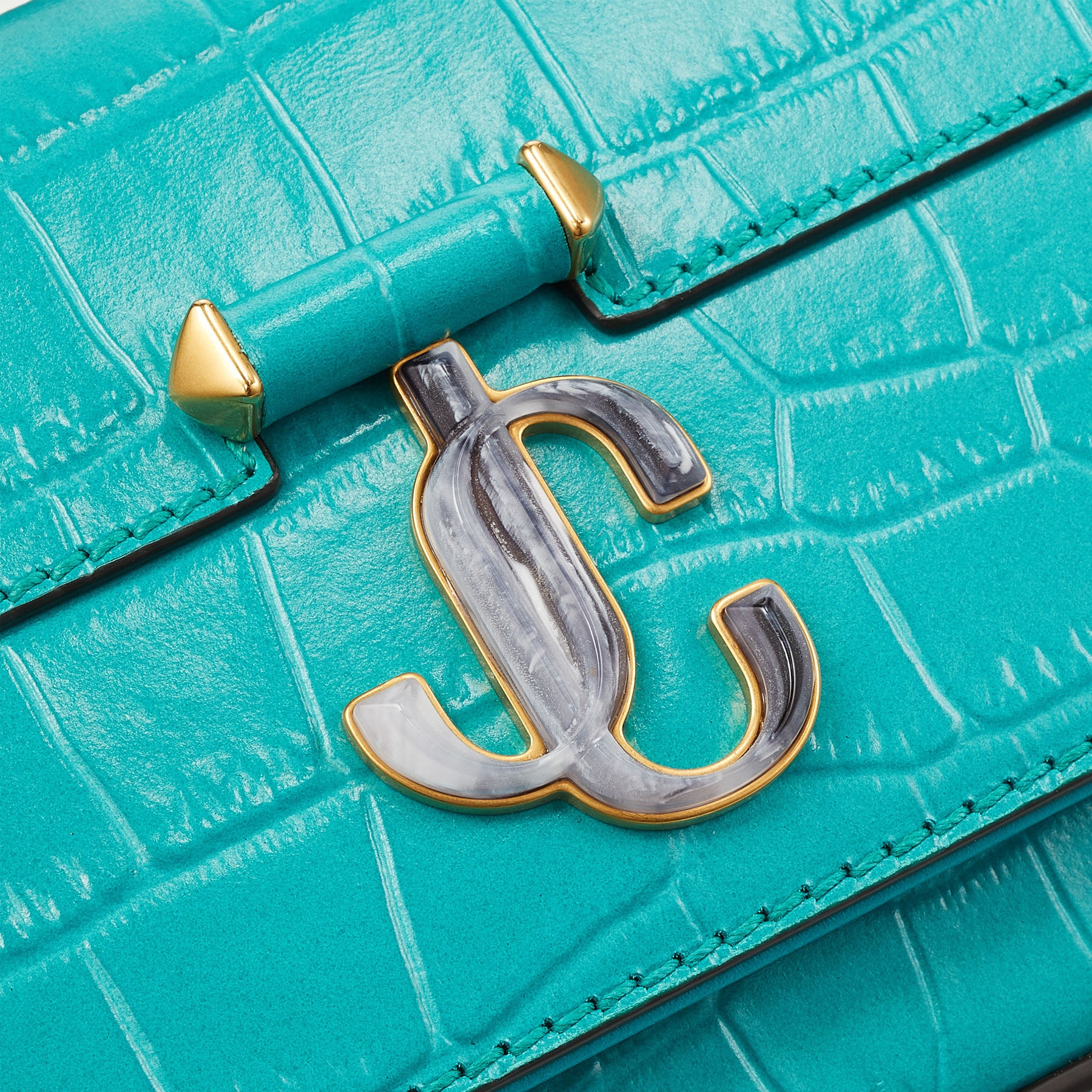 Avenue Mini Shoulder
Peacock Croc-Embossed Leather Mini Shoulder Bag - 4