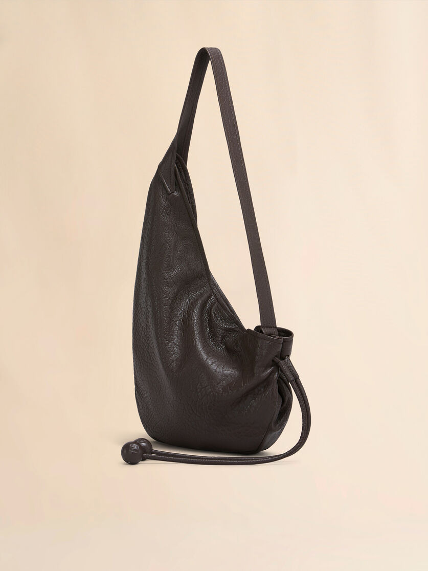 SMALL BROWN NAPPA HOBO BAG - 2