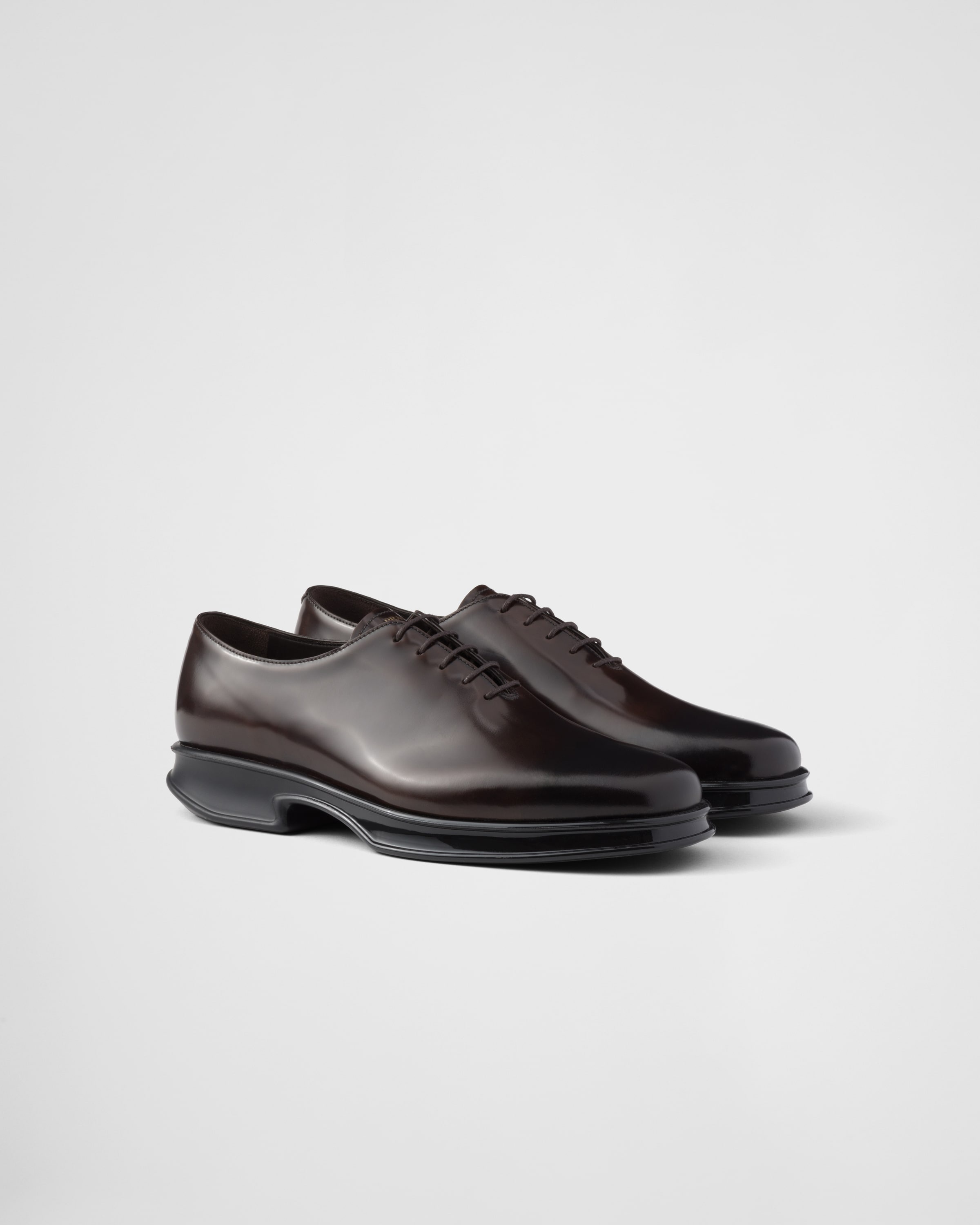Brushed leather lace-up shoes - 1