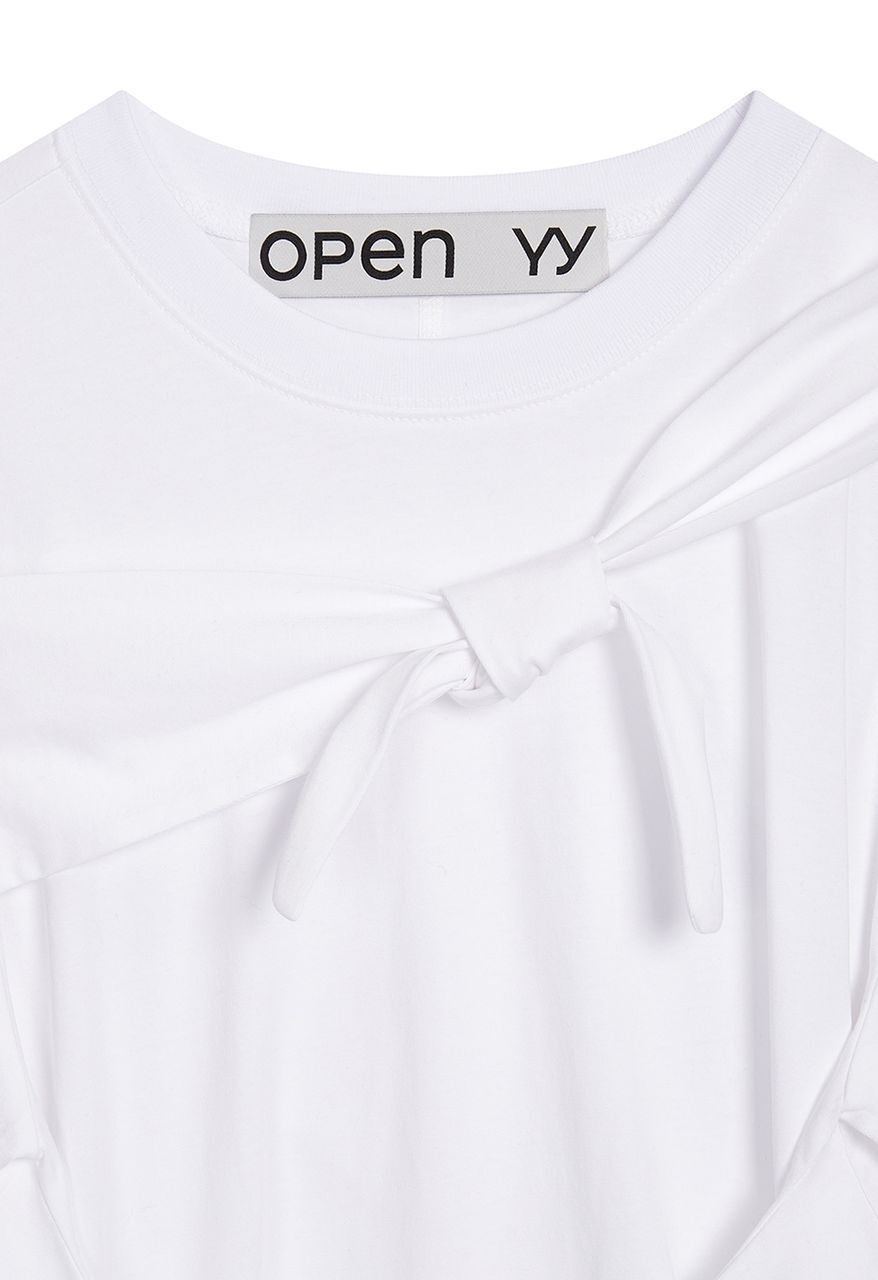 Tシャツ・カットソー OPEN YY_TheOpen Product TRIPLE KNOT CREW NECK TOP (WHITE) OPEN YY Triple Knot Crew Neck T-Shirt in White | Lyst Australia