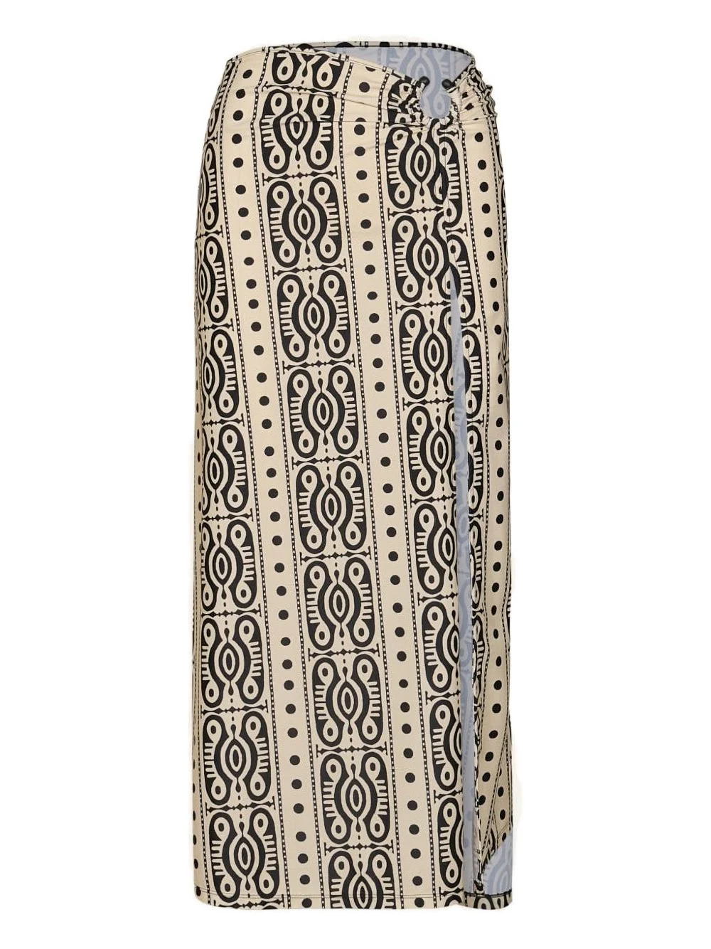 Nuevo Destino printed slit midi skirt - 1