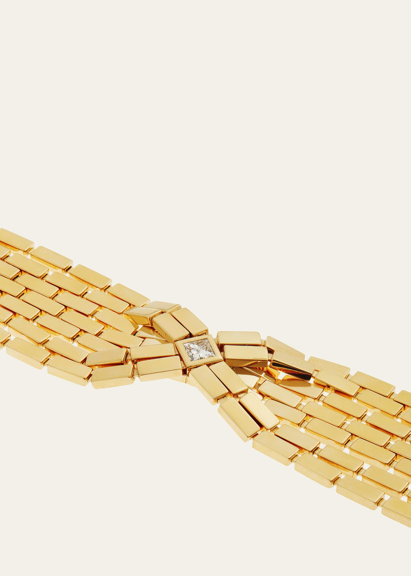ILEANA MAKRI 18K Yellow Gold Cascade Bracelet with Square White Diamonds outlook