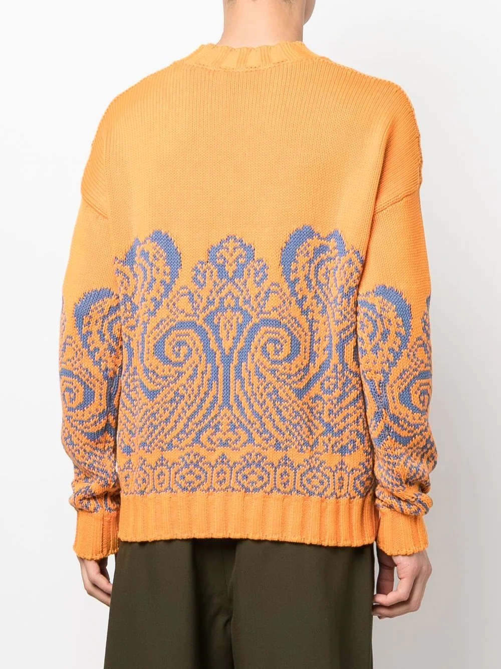 paisley intarsia V-neck jumper - 4