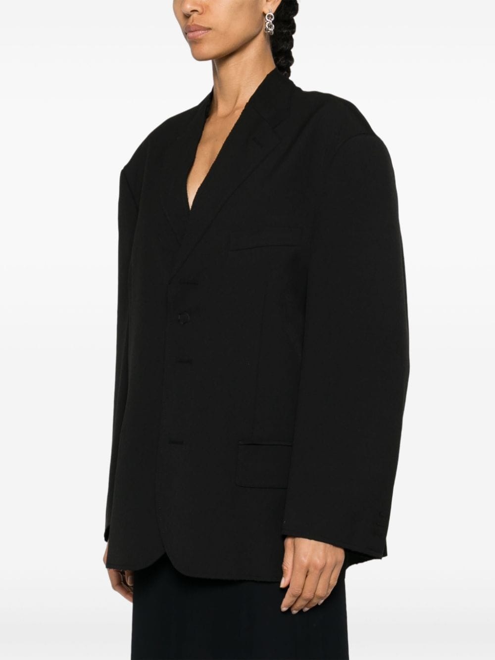 raw-cut single-breasted blazer - 3