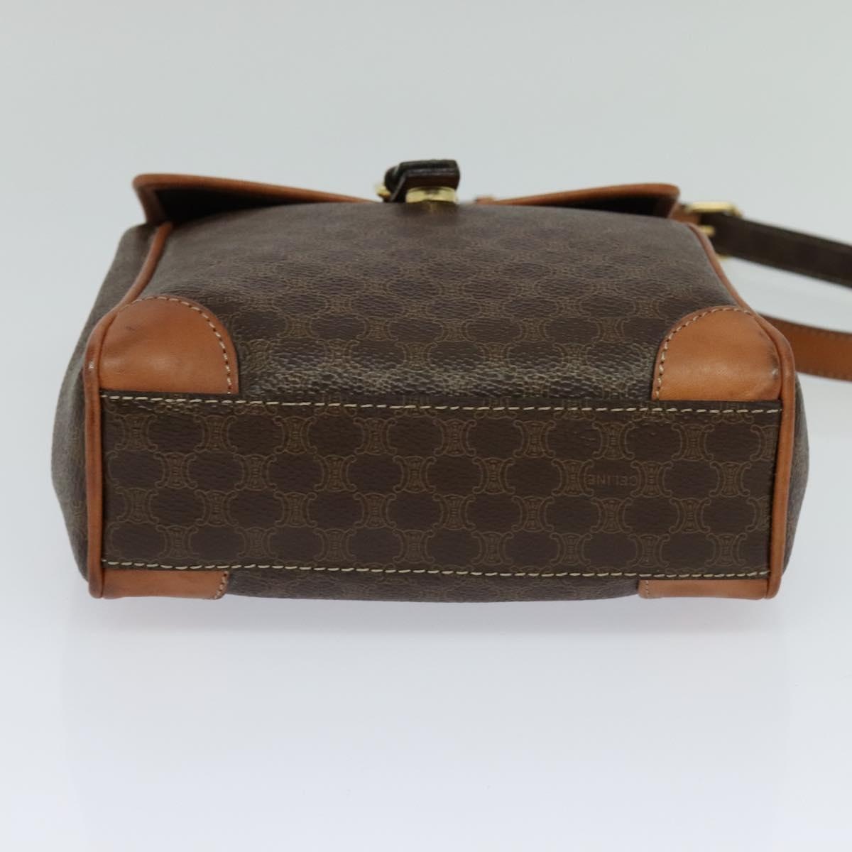 CELINE Macadam Canvas Shoulder Bag Pvc Brown Gold - 9