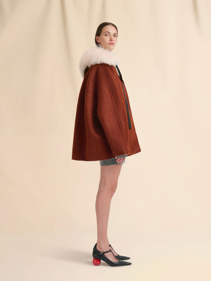 BROWN WOOL AND MOHAIR FELT JACKET 6