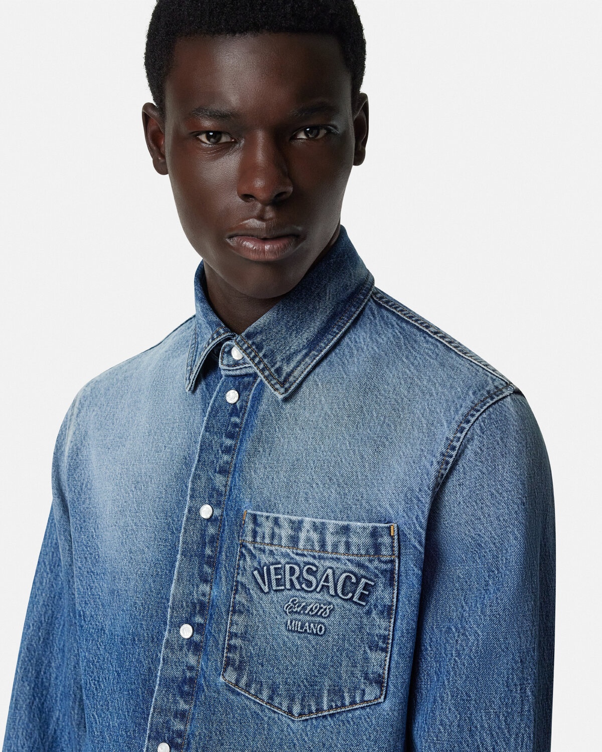 Versace Milano Stamp Denim Shirt - 3