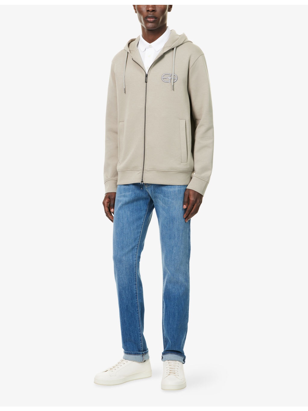Logo-Embroidered Zipped Stretch-Cotton Hoody - 2