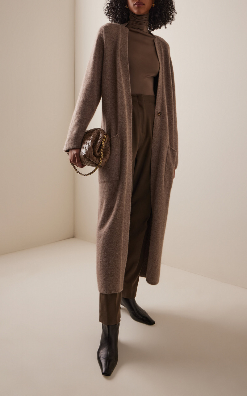 Loulou de Saison Smet Knit Wool-Blend Maxi Cardigan brown outlook