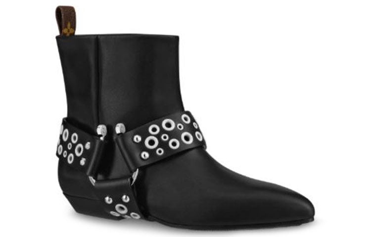 (WMNS) LOUIS VUITTON Rhapsody Ankle Boots 'Black with Silver Belt' 1A5SUO - 2