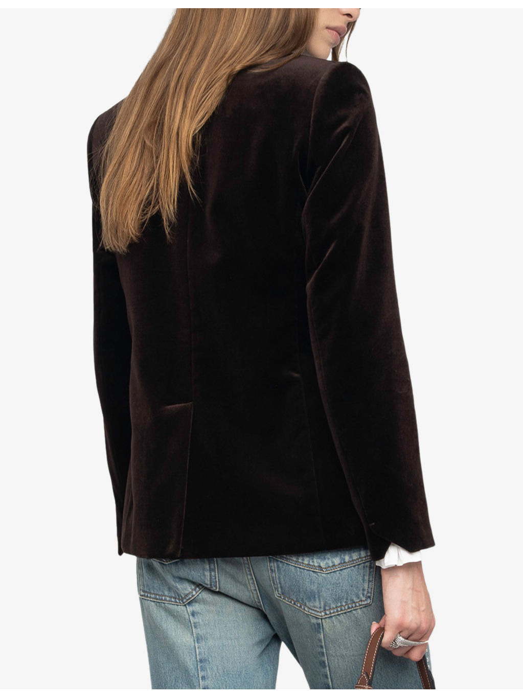 Vavy padded-shoulder cotton-velvet blazer - 5