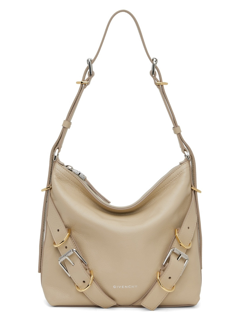 Beige Small Voyou Crossbody Bag 1