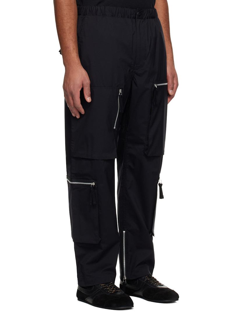 Black Taffeta Triple Layer Cargo Pants 2