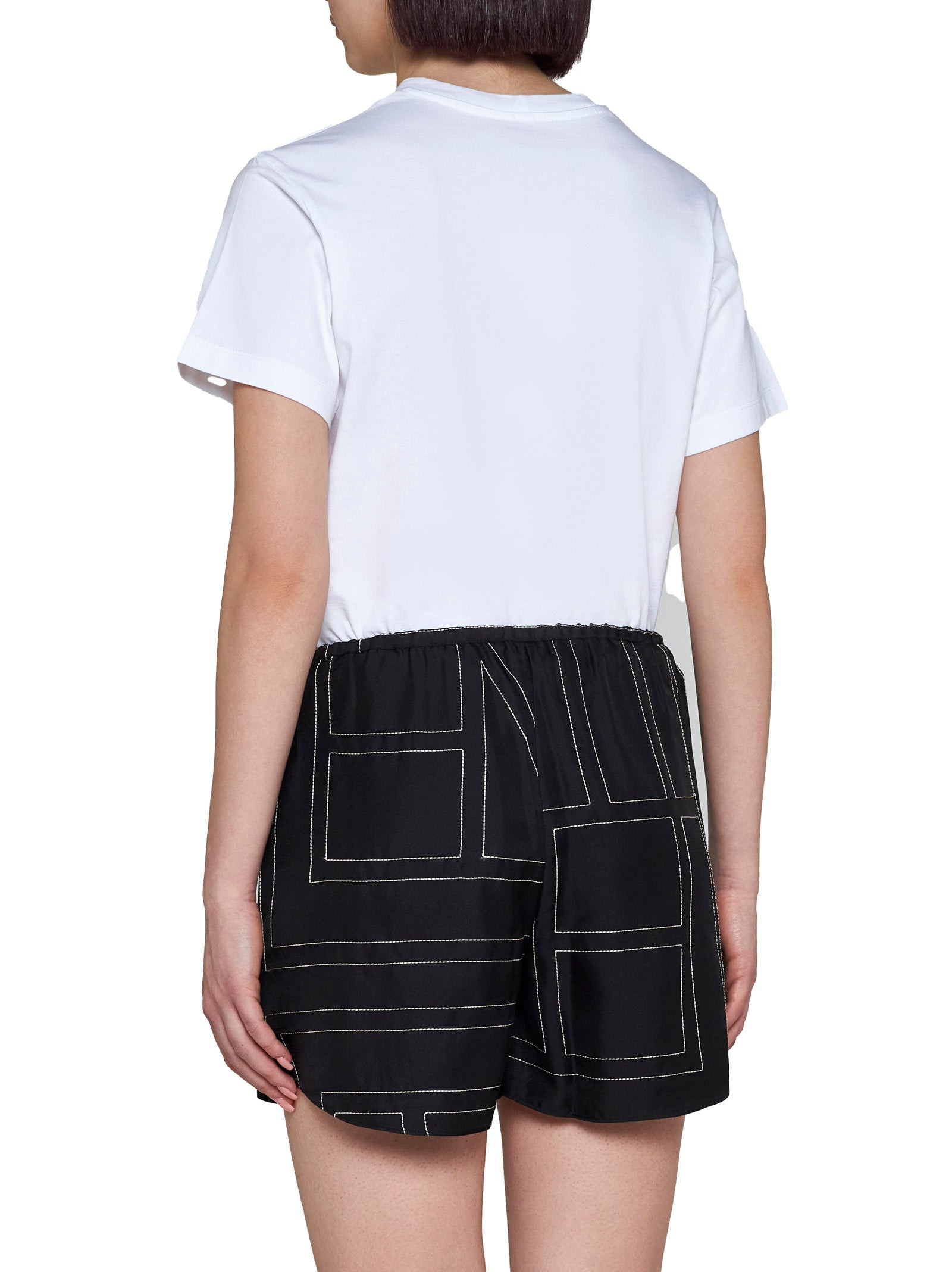 Monogram silk shorts - 4