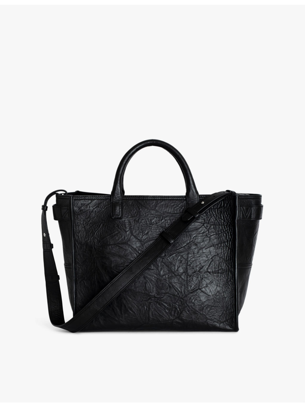 Angel crinkle-effect leather tote bag - 3