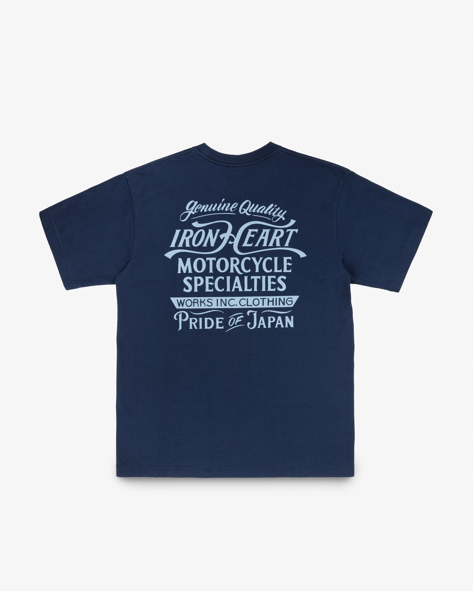 7.5OZ PRINTED LOOPWHEEL CREW NECK T-SHIRT - NAVY - 5