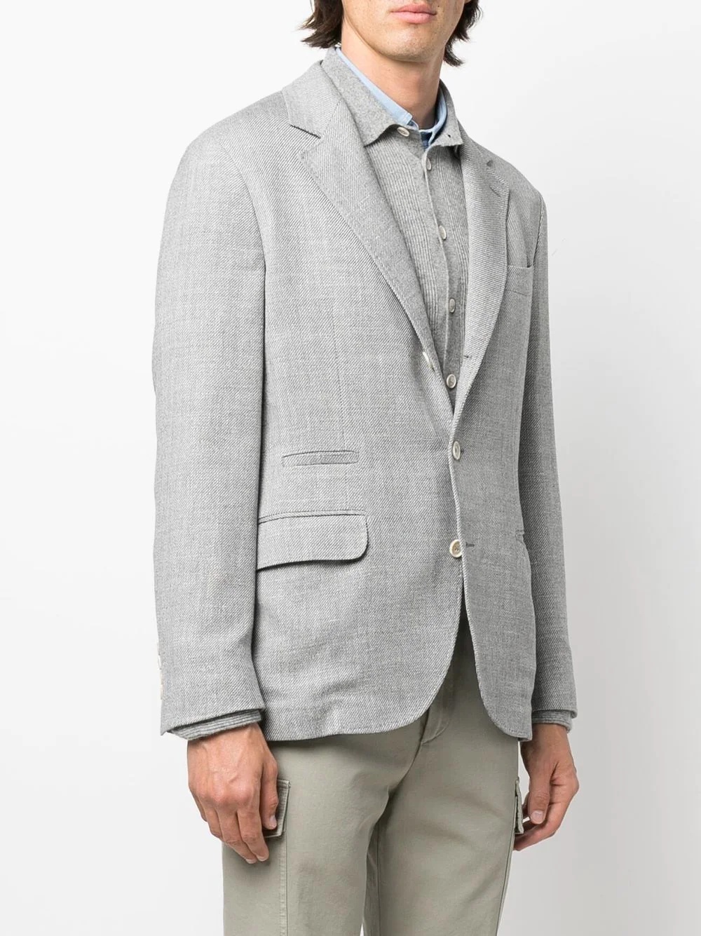 notched-collar single-breasted blazer - 3