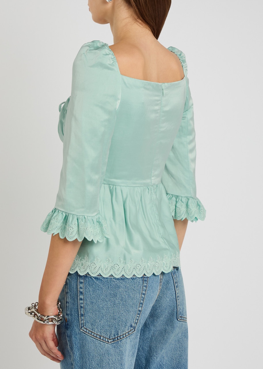 Coperni Princess Broderie-anglaise Satin top - 3
